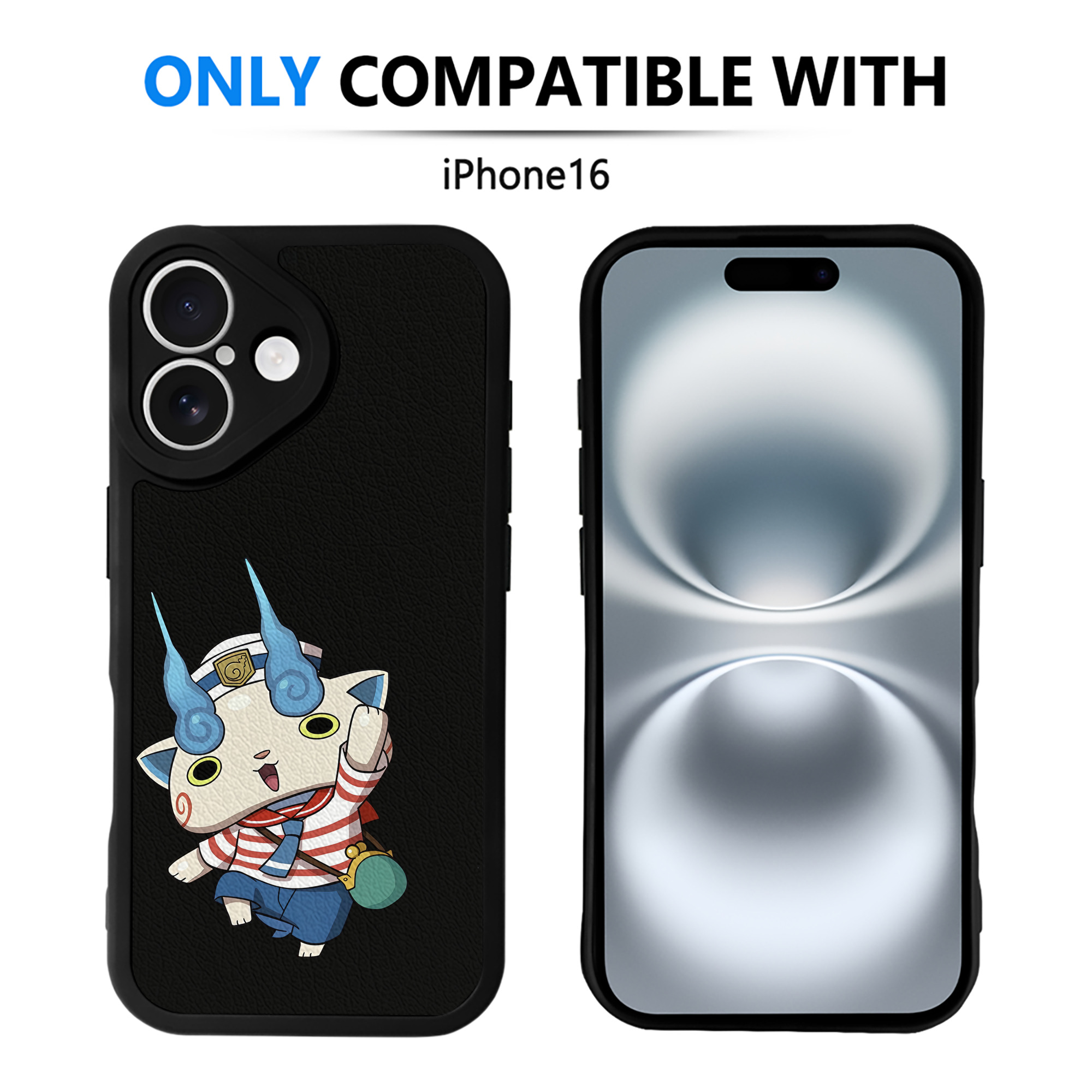 （画像用） 妖怪ウォッチ Yo-kai Watch 【iPhone 16シリーズ対応】シリコンスマホケース（レザー調） 材質：シリコン